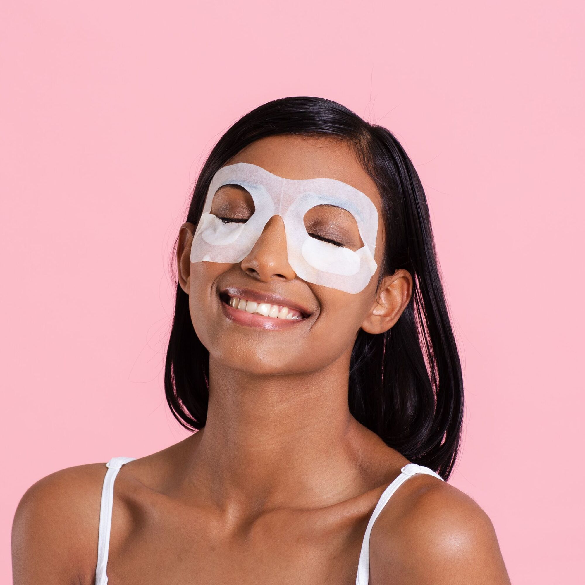 woman with eye mask